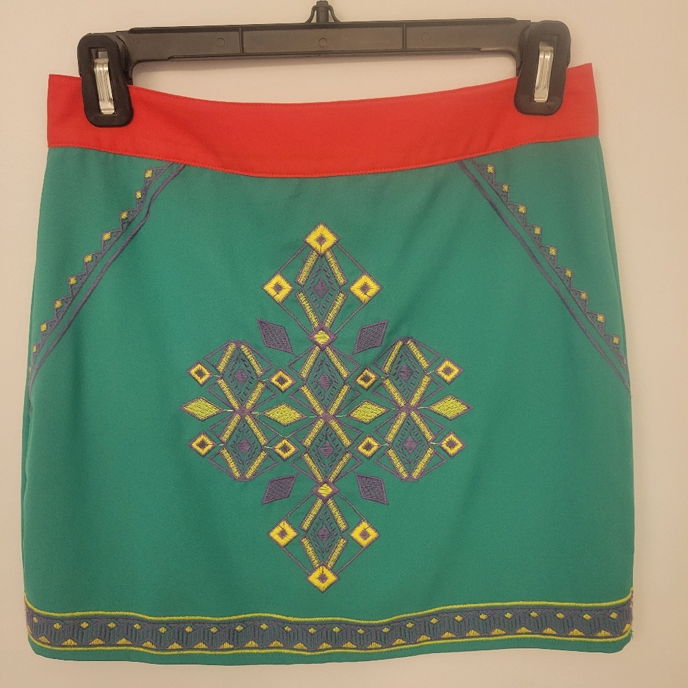 Embroidered mini skirt